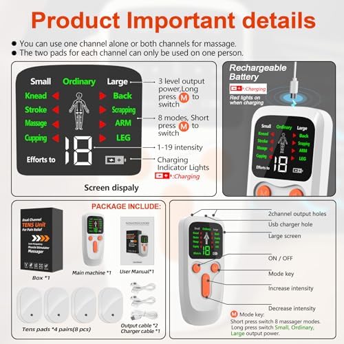 TENS Unit EMS Muscle Stimulator, FSA Low-Frequency Physiotherapy Instrument - Image 5