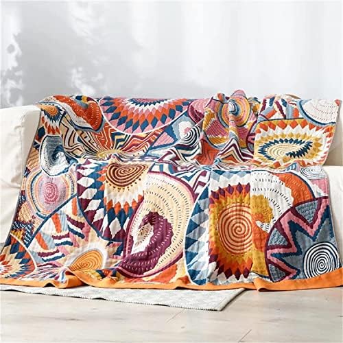 MSGKV Boho Throw Blanket 50"x60" Summer Cotton Colorful World Blanket - Image 2