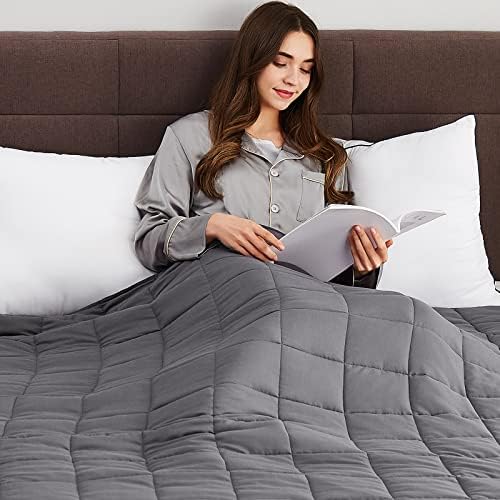 CuteKing Weighted Blanket for Adults(15lbs, 60"x80", Grey) Heavy Blanket for 140-150lbs, Weighted Blanket for Cooling & Heating with Premium Glass Beads, Soft Thick Blanket for Adult All-Season - Image 6