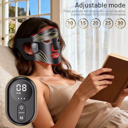 LED Light Therapy Mask, Cordless Red Light Therapy for Face with Controller - Image 5