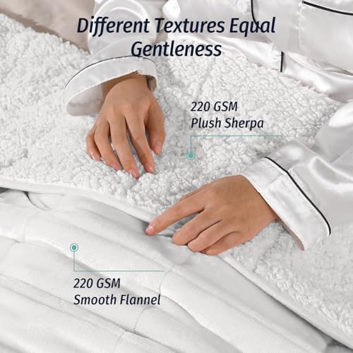 Wemore Sherpa Fleece Weighted Blanket for Adult 15 lbs Queen 60"x80" White - Image 2