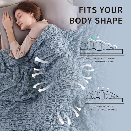 Knitted Weighted Blanket for Adult, No Beads Heavy Blanket 60"x80" 15lbs - Image 3
