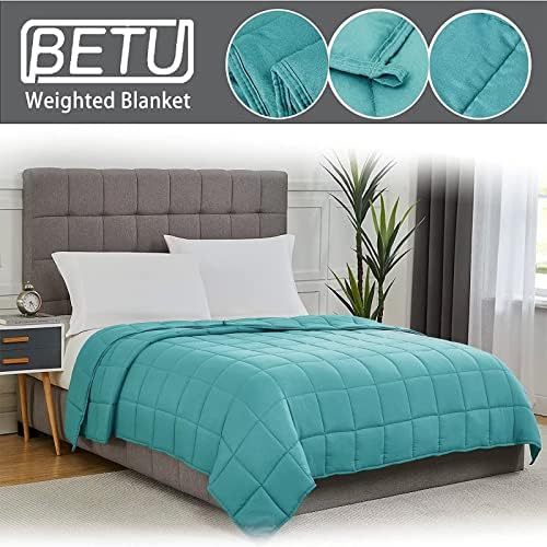 Weighted Blanket for Adults 12lbs, 60"x80", Queen Size Cooling Heavy Throw Blanket for 110-130lbs, Microfiber Soft Big Blankets Weighted Comforter, Teal - Image 3