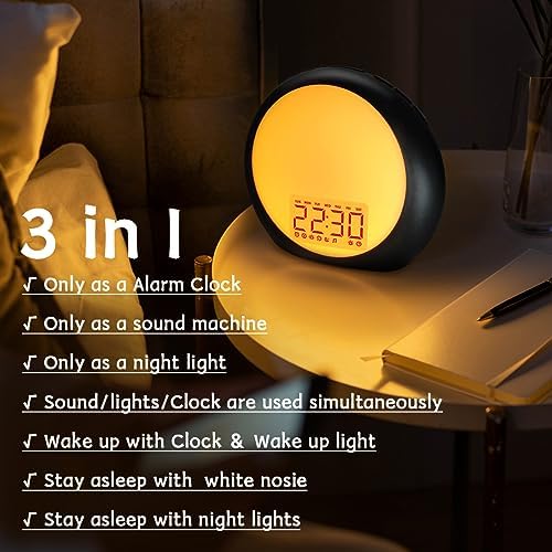 iDealSleep Sunrise Wake Up Light Alarm Clock White Noise Sound Machine - Image 4