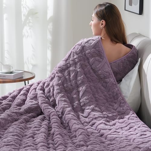 Drewin 20lbs Weighted Blanket Queen Size for Adults,Purple,60 x 80 inches by Home