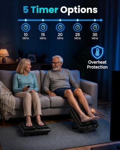 COMFIER Vibration Foot Massager with Heat, High Frequency Vibrating Foot and Leg Calf Massager with 30 Speed & 3 Modes, 3 Adjustable Angles, Remote Control for Tired Feet, Foldable for Home Office Use - Image 6