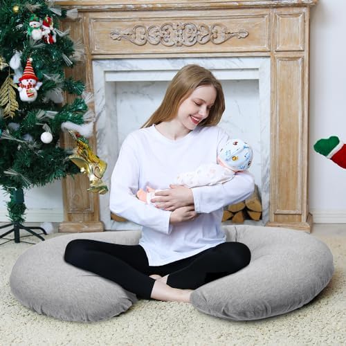 Chilling Home Pregnancy Pillow, C Shaped Full Body Pillow Maternity Pillow for Women 55 inch, Pregnancy Pillows for Sleeping Pregnant Must Have with Jersey Removable Cover,Grey - Image 7