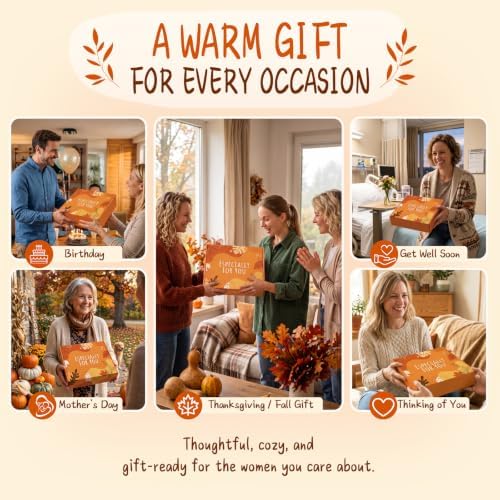Fall Gifts Basket for Women, Orange Spa Gift Set Get Well Soon Care Package - Image 4