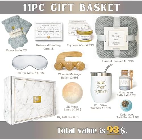 AHAGIFTREE Gift Basket Gifts for Women,11PC Birthday,Sympathy,Surgery Recovery Gifts Women,Get Well Soon After Surgery,Condolences Basket for Loss,Sympathy - Image 3
