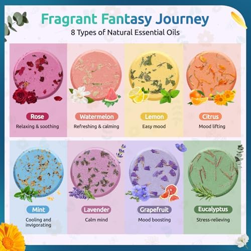 Shower Steamers Aromatherapy - 8 Pack Shower Bombs with Natural Essential Oils, Birthday Gifts for Women Self Care Relaxation Home SPA Stress Relief Eucalyptus for Shower, Gifts for Women Her Mom - Image 3