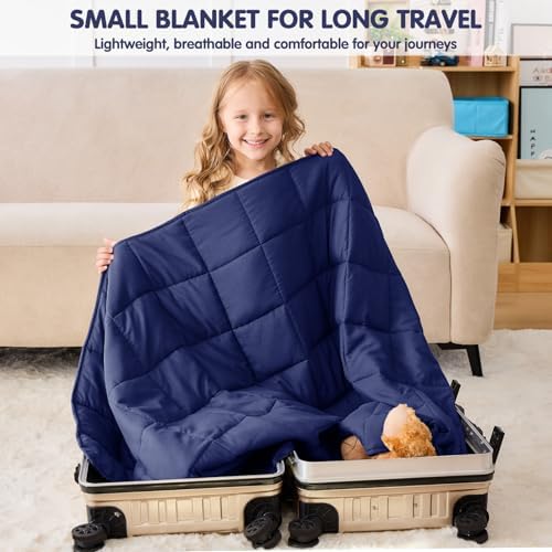 yescool Navy Weighted Blanket 7 Pounds Cooling Weighted Lap Blanket, Breathable Heavy Blanket, Weighted Throw Blanket Gifts for 60-80lbs, 40"x60" - Image 7
