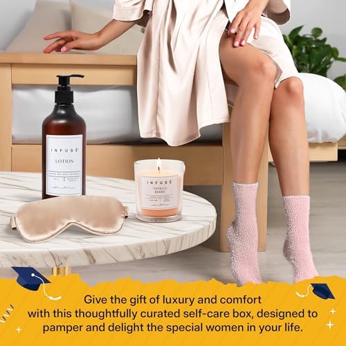 17-Piece Spa Gift Box for Women | Includes Eye Mask, Candle, Robe, Loofa, Bath Bombs, Face Masks, Bubble Bath, Lotion, Body Wash, Shampoo, Conditioner, Bath Salts & Socks | Perfect Gift! - Image 4