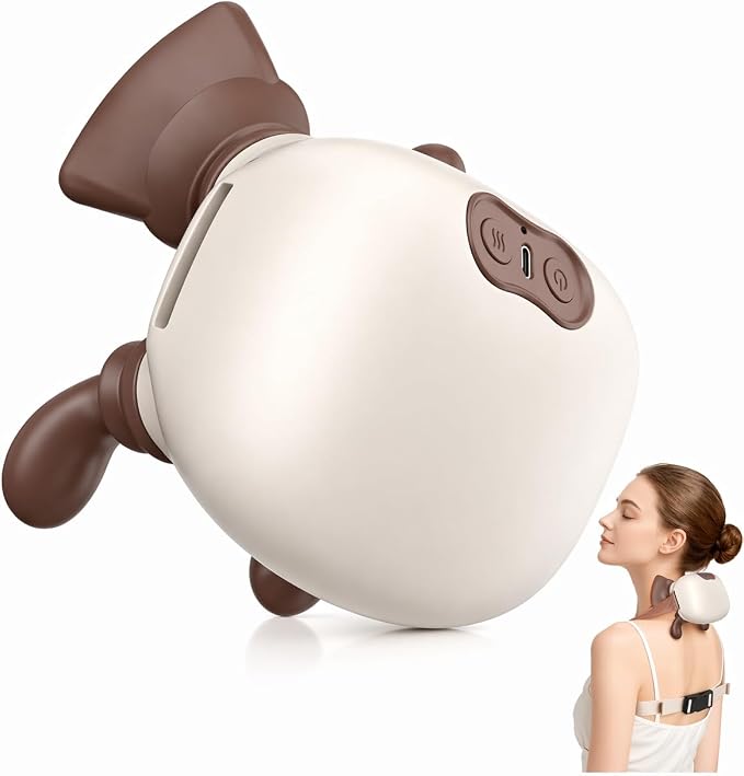 Neck and Shoulder Massager with Heat – Cordless Deep Tissue Shiatsu Back Massager for Pain Relief, Wireless Rechargeable for Home and Office by Unknown