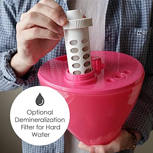 Crane Ultrasonic Humidifiers for Bedroom and Office, 1 Gallon Cool Mist Air Humidifier for Large Room and Home, Humidifier Filters Optional, Pink - Image 5
