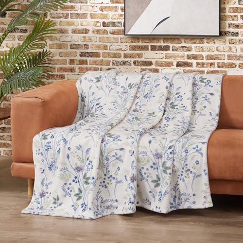 Lucky Brand Wildflower Purple Floral 50"x70" Cozy Plush Blanket - Premium Microfiber Throw for Luxurious Comfort and Style - Image 4