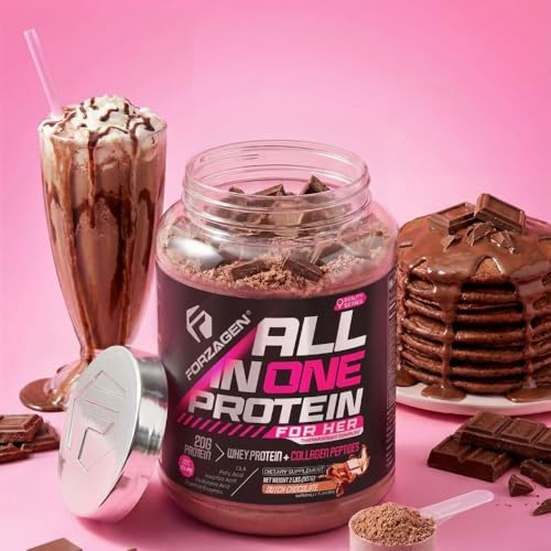 Forzagen All in One Protein for Her | Women’s Protein Powder with Multi Collagen Peptides | Hydrolyzed Collagen Supplement, Gut Health, Great for Pre & Post Workout | Dutch Chocolate, 30+ Servings - Image 5