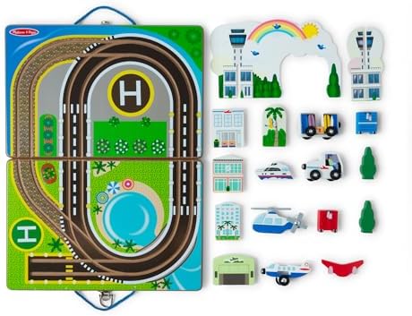 Melissa & Doug Take-Along Airport Wooden Play Set with Vehicles - Image 4
