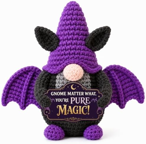 Witchy Gifts for Women Halloween Boo Basket Stuffers Crochet Bat Gnome by Wherelovetakesshape