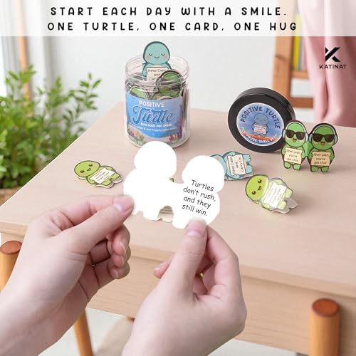 Positive Turtle Jar – Funny Birthday Gifts for Women Men Teens Stocking Stuffers Teen Girls Son Mom Dad Daughter Sister Friend Coworkers Teachers Gifts, Sea Turtle Gift for Women - Image 4