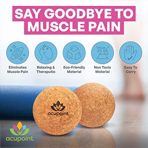 Acupoint Physical Massage Therapy Lacrosse Ball Set Ideal for Yoga Deep Tissue Massage Trigger Point Therapy and Myofascial Release Physical Therapy Equipment Back Foot Plantar Fasciitis (Cork) - Image 5