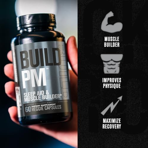Jacked Factory Build PM Night Time Muscle Builder & Sleep Aid - Post Workout Recovery & Sleep Support Supplement w/VitaCherry Tart Cherry, Ashwagandha, & Melatonin - 60 Natural Veggie Pills - Image 2