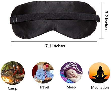 100% Natural Silk Sleep Eye Mask Kids, Cute Night Sleeping Mask with Adjustable Elastic Strap for Girls Boys Child (Black Small) - Image 5