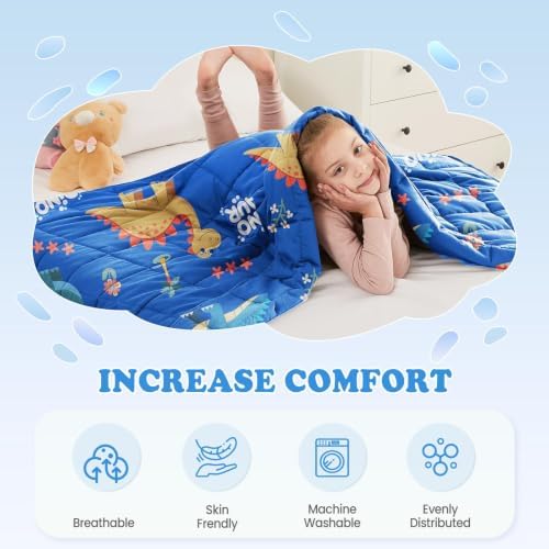 Dinosaur Weighted Blanket 3lbs Small Weighted Lap Pad Gifts, 20"x30" - Image 6