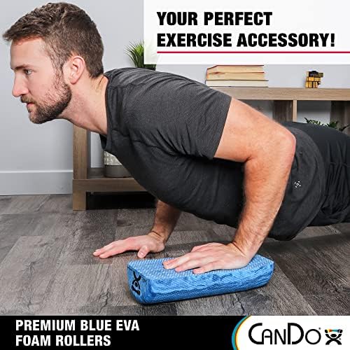 CanDo Blue Marble High Density EVA Foam Roller For Muscle Restoration, Massage Therapy, Sport Recovery, And Physical Therapy. 6" x 36", Half-Round (30-2210) - Image 3
