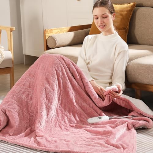 Pink Twin Electric Blanket 62"x84" Heating Blanket Twin Size Heated Blanket by SafeWarmthTrustedComfort