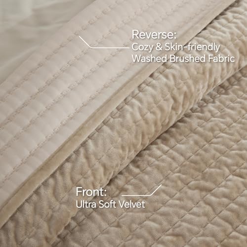 BEDELITE Velvet Quilt Set King Size, Luxury Velvet Comforter Bedding - Image 5
