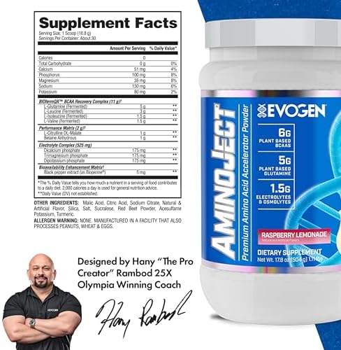 Evogen AminoJect Recovery Formula | Raspberry Lemonade | 30 Servings - Image 3