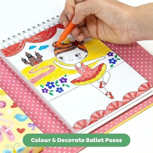 Schylling Tiger Tribe Ballet Coloring Set - Travel Take Along Art Kit - All Supplies Included - Easy Storage - Ages 3+ - 14014, Small - Image 7