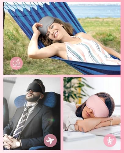 Sleep Mask for Side Sleeper Women Men, Light Blocking Eye Mask for Sleeping, 3D Contoured Cup Sleeping Mask for Zero Eye Pressure, with Adjustable Elastic Strap for Sleep Travel, Black - Image 7
