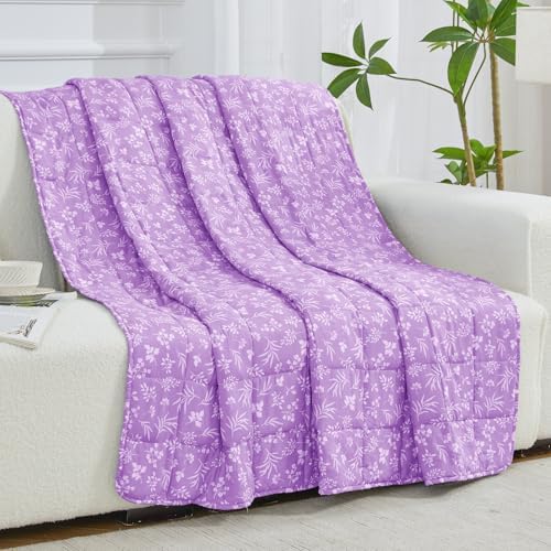 yescool Weighted Blanket for Adults (15 lbs, 60" x 80", Mauve) Cooling Heavy Blanket for Sleeping Perfect for 140-160 lbs, Queen Size Breathable Blanket with Premium Glass Bead, Machine Washable - Image 6