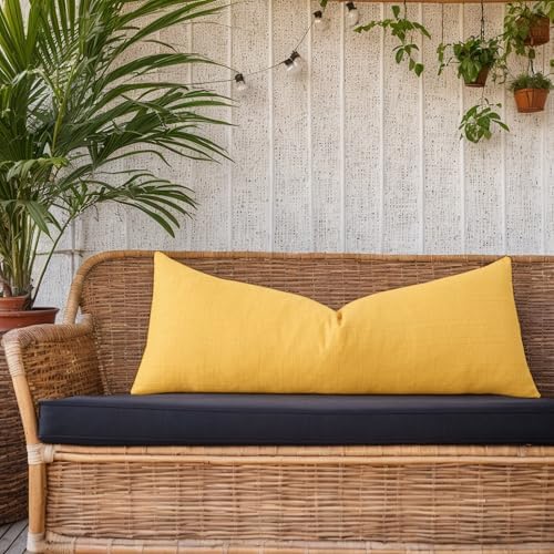Kevin Textile Outdoor Waterproof 14”x36” Pillow Cover 1 Pack, Yellow - Image 6