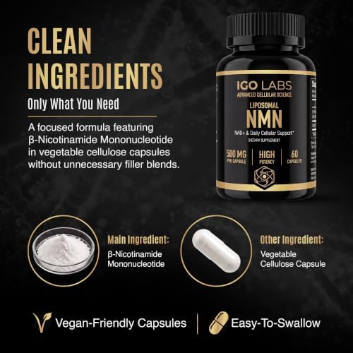 Liposomal NMN 1000mg Per Serving, Pure NMN Supplement, 60 Capsules - Image 4
