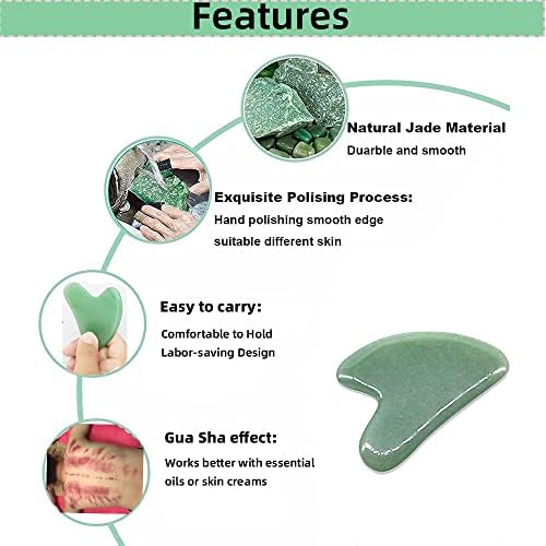 Gua Sha Facials Tools for Jaw Massage Tools Board Natural Jade Stone for SPA Acupuncture Therapy Trigger Point Treatment - Image 2