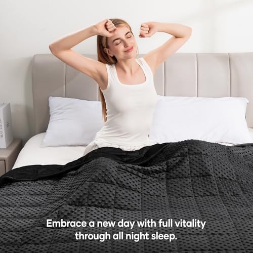 Wemore Weighted Blanket for Adults 20 lbs King Size 80"x87" Black - Image 5