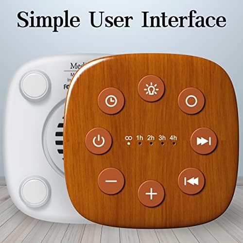 Meditation White Noise Machine Sound Machine 30 Soothing Sounds 12 Night Light 5 Auto-Off Timer Portable Sleep Machine for Travel Powered by AC or USB Sleep Therapy for Baby Kids Adults (Wood Grain) - Image 6