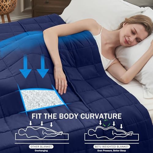 Weighted Blanket for Adults 25lbs, 88"x104", Cal King Cooling Heavy Throw Blanket for 220-280lbs, Microfiber Soft Big Blankets Weighted Comforter, Navy - Image 2