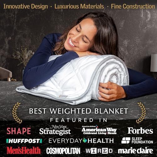 Aricove Cooling Weighted Blanket, 17 lbs, Twin Size for Adults, Luxury Heavy Blanket, Silky Soft Bamboo Viscose, 48x72 inches, Machine Washable, White - Image 2