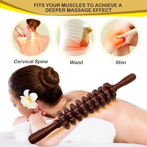 Wood Therapy Massage Roller Stick for Muscle Relief & Cellulite Reduction - Image 3