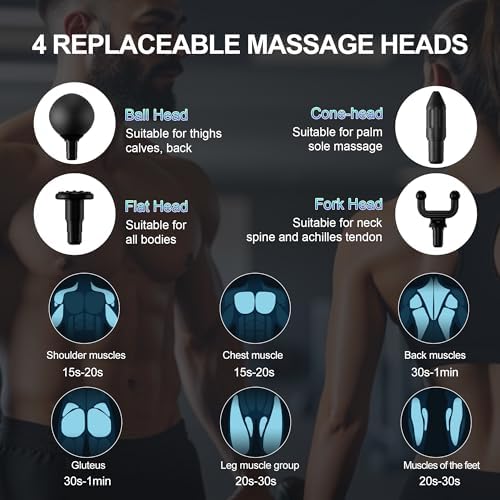 LEERCON Massage Gun Deep Tissue Mini Muscle Massager for Pain Relief, Grey - Image 2