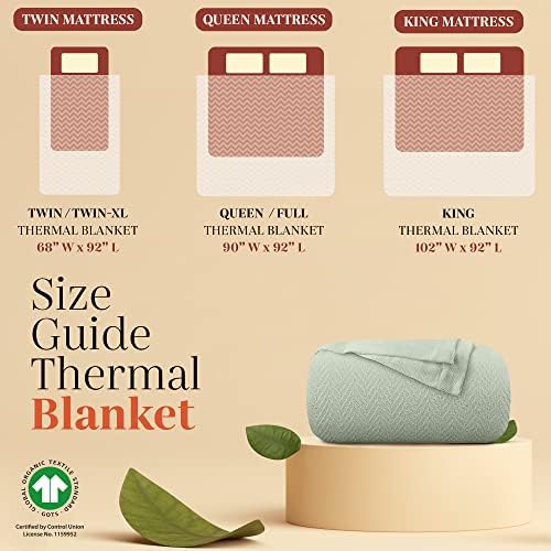 Mayfair Linen Cotton Throw Blankets for Bed Queen Size - Herringbone Pattern Soft Cotton Blanket (1 PC, Sage Green), Breathable, Soft & Cozy Thermal All Season Throw for Bed Couch Chair Outdoors - Image 4