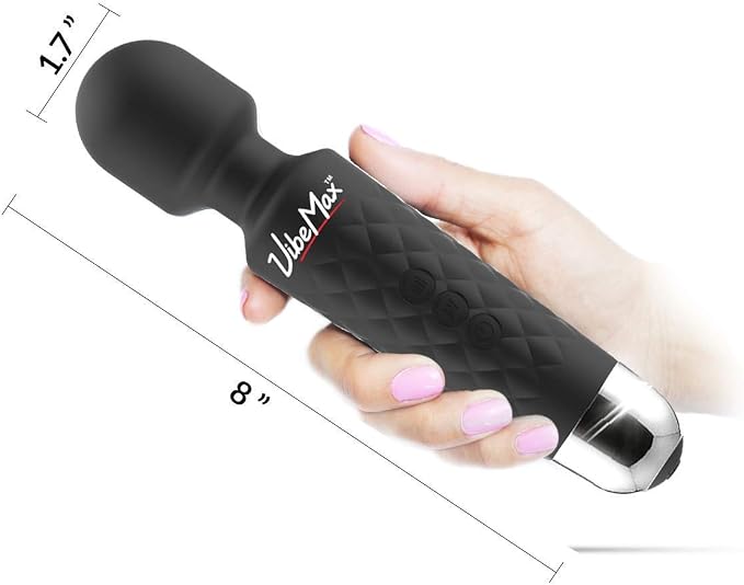 VibeMax Rechargeable Personal Massager - Powerful Multi Speed Vibration - Whisper Quiet - Waterproof - for Muscle Tension Relief in Neck, Back, Shoulders, Legs and Feet - Black - Image 2