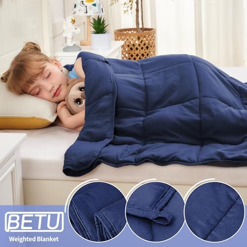 Weighted Blanket 3lbs, 36"x48", Cooling Heavy Throw Blanket for 20-40lbs, Microfiber Soft Thick Big Blankets Weighted Comforter Breathable Gift, Navy - Image 5