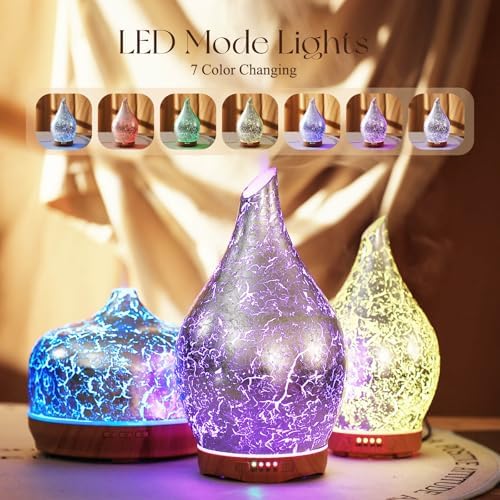 Porseme Essential Oil Diffuser 280ml Handmade Glass Diffuser 7H Runtime - Image 2