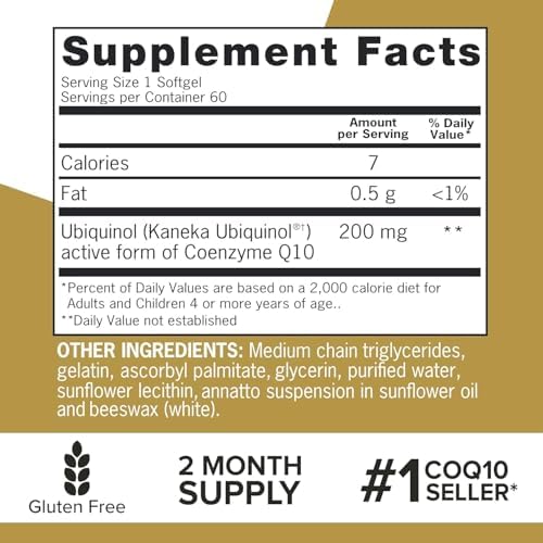 Qunol Ubiquinol 200mg, Extra Strength, Powerful Antioxidant, 60 Softgels - Image 6