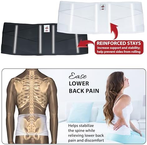CorFit Back Brace for Lower Back Pain Relief & Lumbar Support Belt, WH, S - Image 3