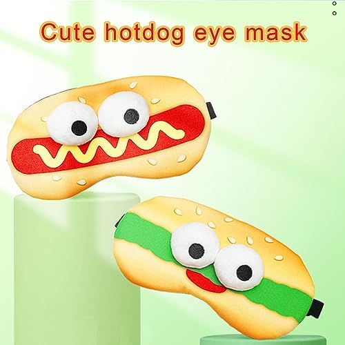 PERFECTSIGHT Sleep Eye Masks, Cute Plush Sleep Eye Cover Lightweight Adjustable Eyeshade Faux Fur Mask Cover for Women Men Sleep Travel Nap (Hotdog) - Image 2